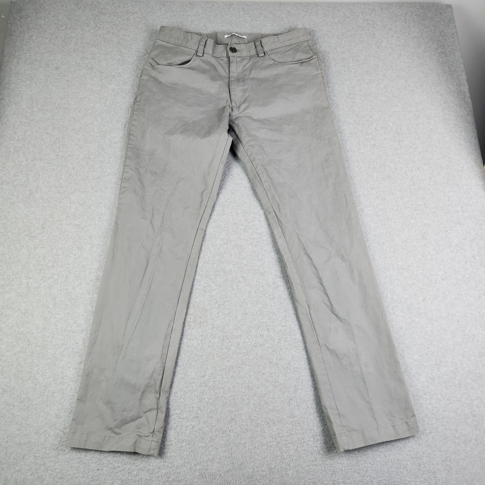Calvin Klein Chino Pants Mens 32x32 Gray Cotton Super Stretch Slim Fit Low Waist